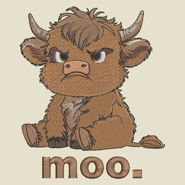 Highland Cow HOODIE Embroidered Adult Unisex Hooded Sweatshirt Grumpy Moo Farm