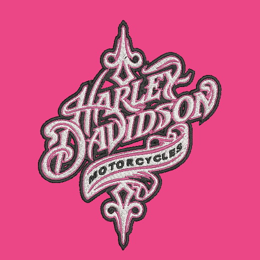 Harley Davidson Embroidered ADULT Hoodie / Crewneck Sweatshirt Unisex Script Pink Thread Biker Motorcycle