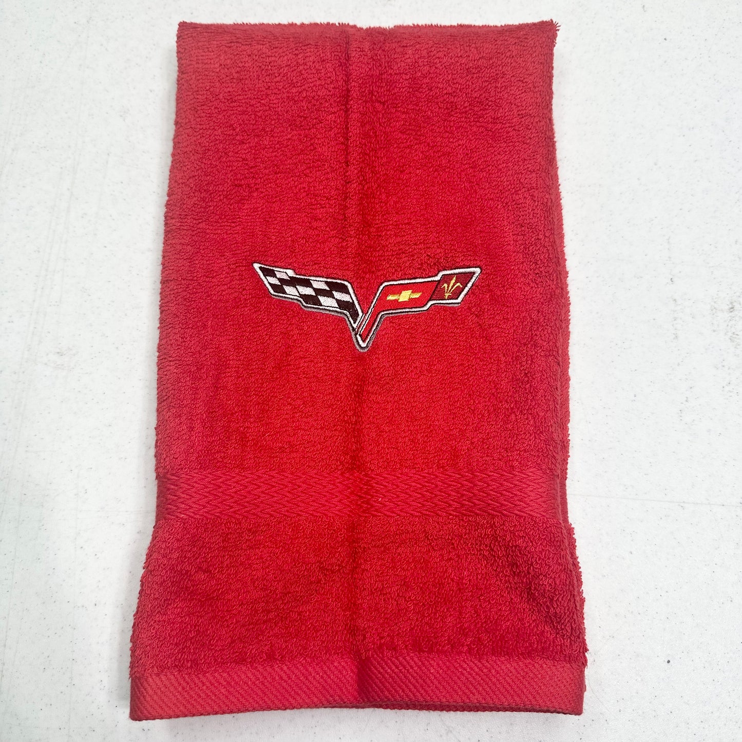 Chevy Corvette Towels Embroidered Hand Towel Set C5 C6 Vette Bathroom Home Decor