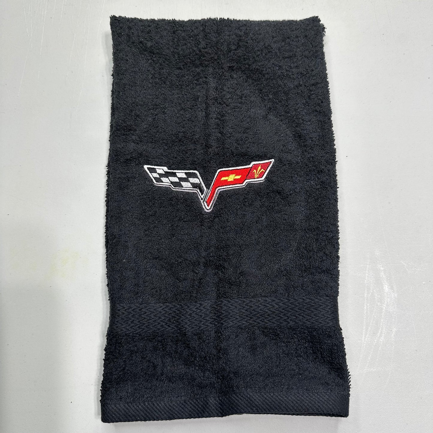 Chevy Corvette Towels Embroidered Hand Towel Bathroom Home Decor C4 C5 C6 Vette Car Racing Gift