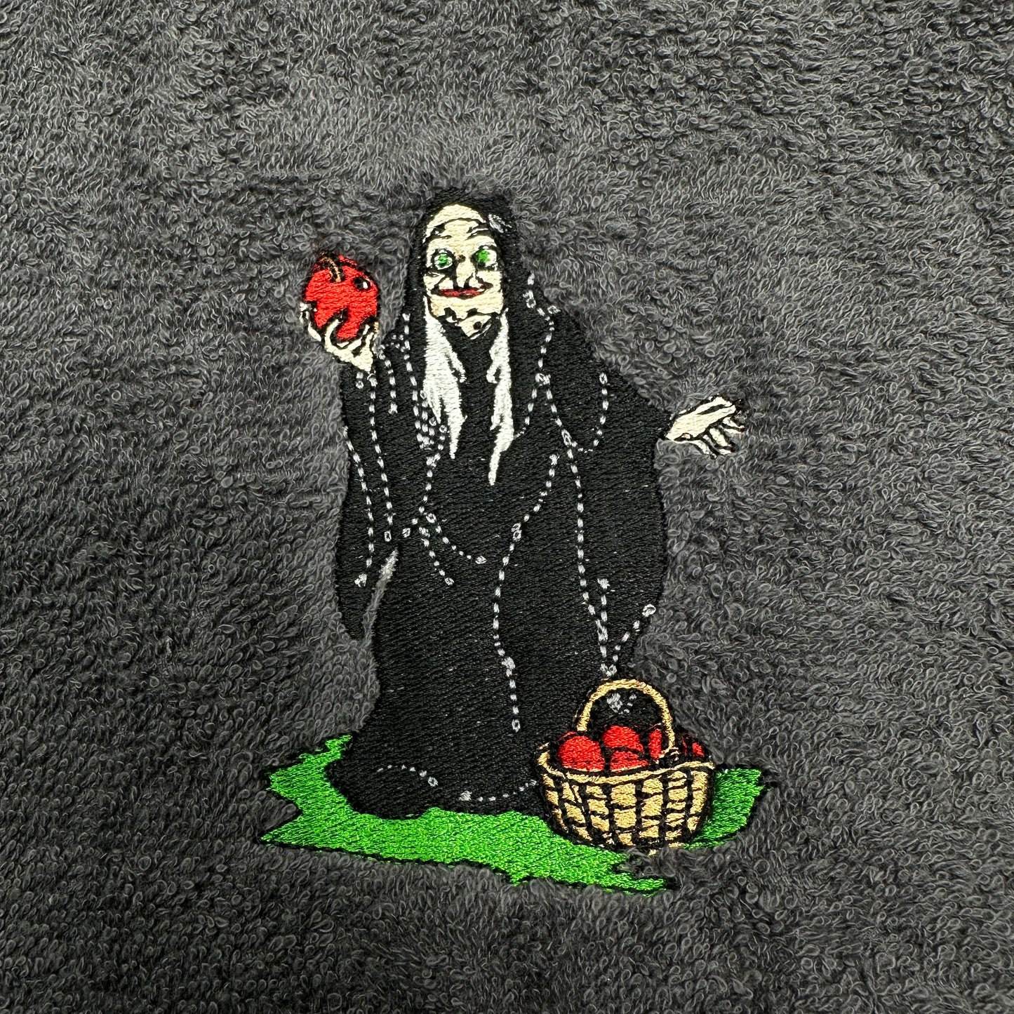 Evil Queen Poison Apple Towels Embroidered Hand Towel Bathroom Home Decor Villain
