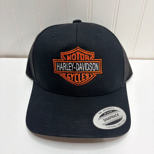 Harley Davidson Hat Embroidered Yupoong Trucker Mesh Snapback Black or White Casual Novelty Gift