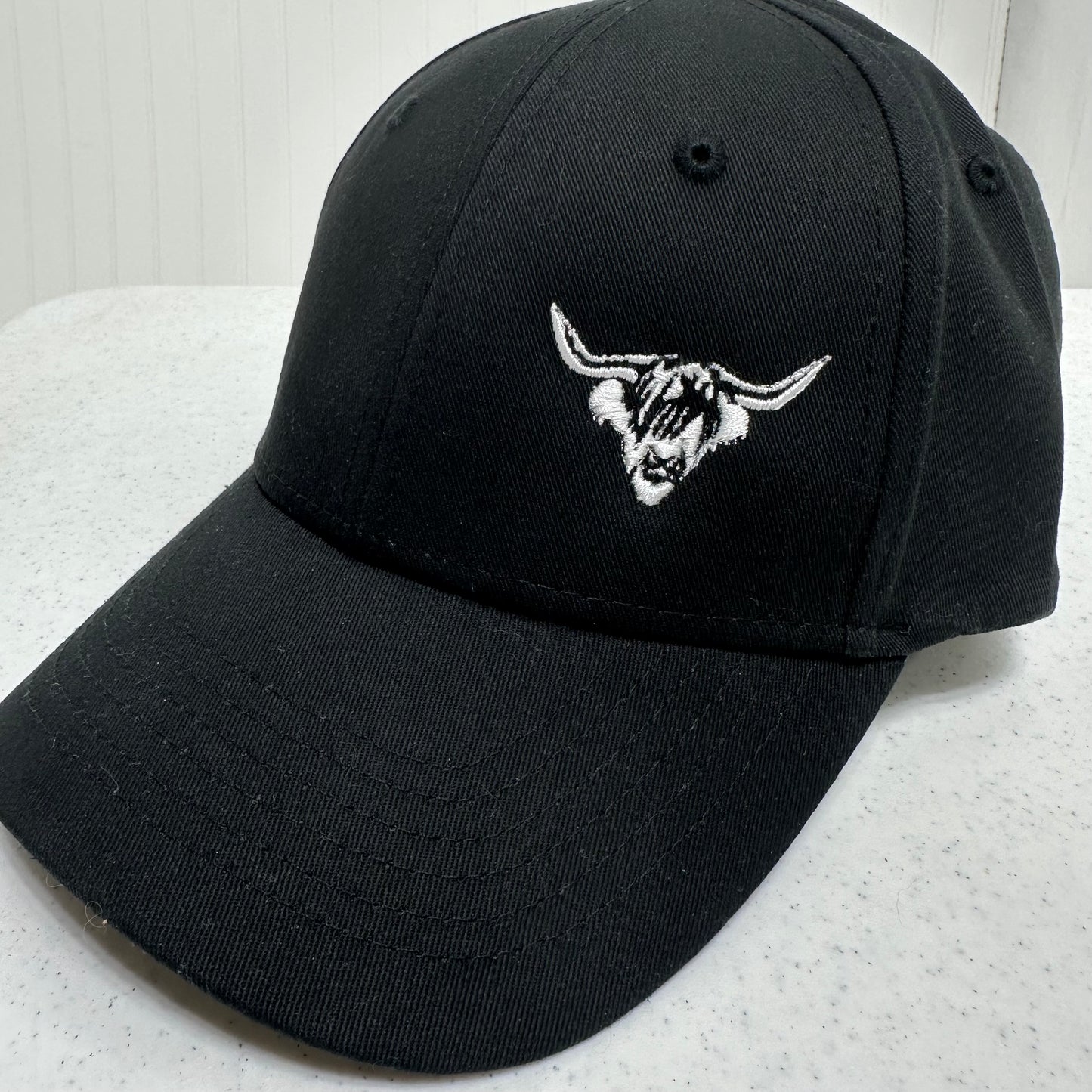 Highland Cow Hat Embroidered Off Center Structured Hat Chino Twill Farm