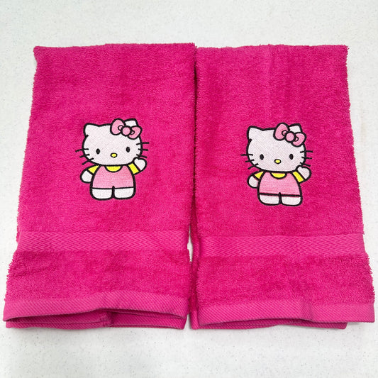 Hello Kitty Towels Embroidered Hand Towel Bathroom Home Cute Girly Decor