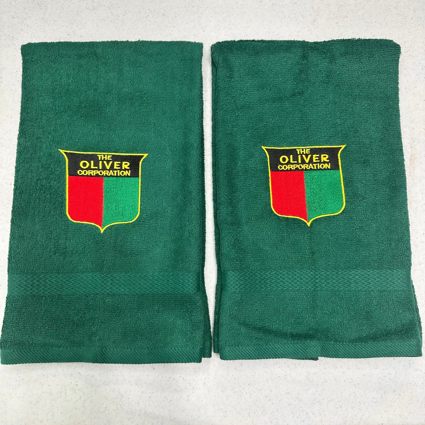 Oliver Tractor Towels Embroidered Hand Towel Set Green Bathroom Home Farm Decor
