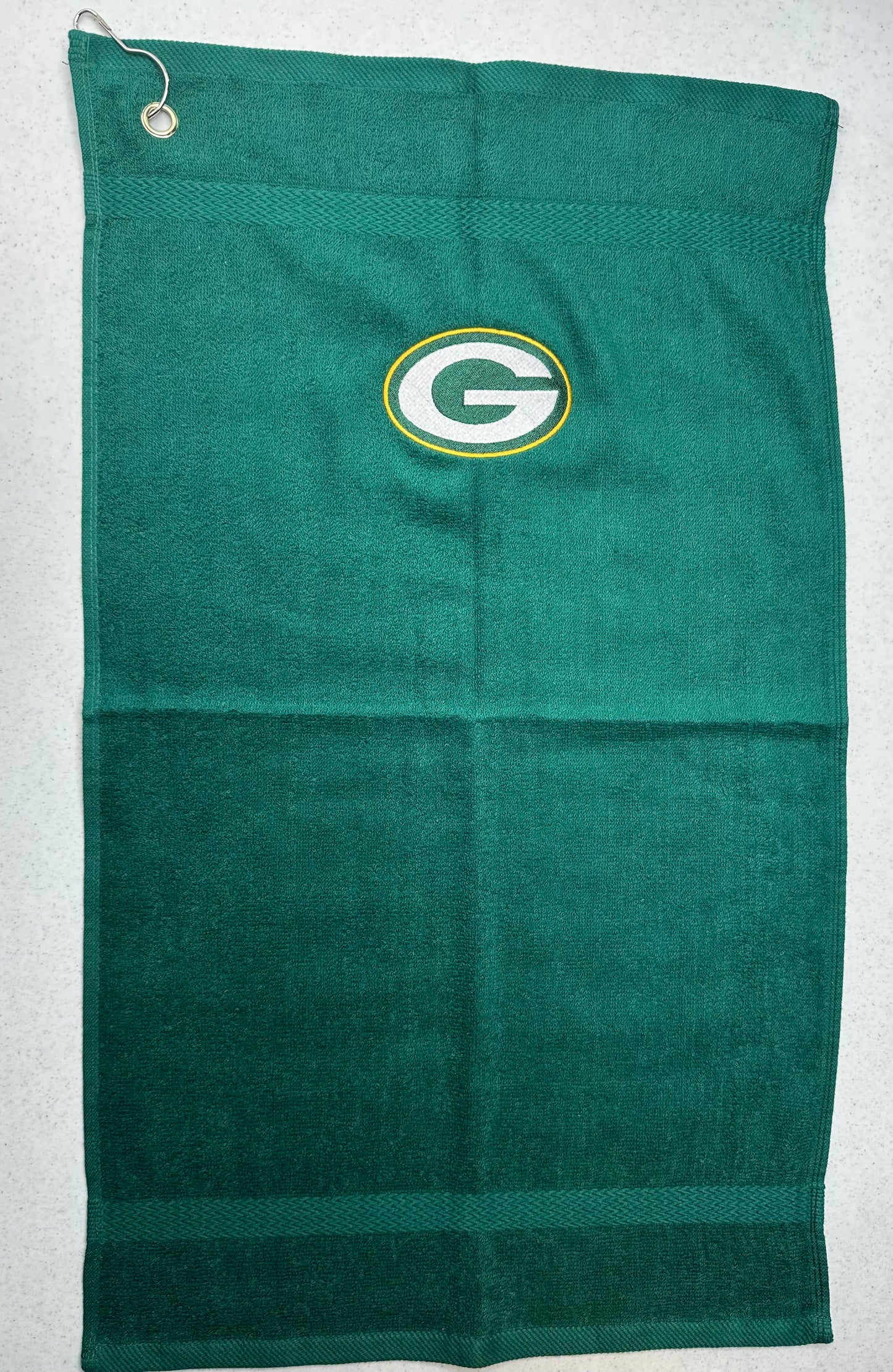 Green Bay Packers Golf Towel Embroidered Hand Towel Green Gold Sports Football