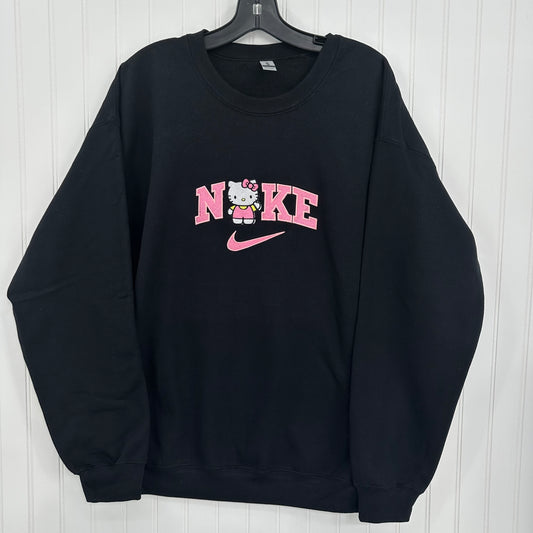 Nike Hello Kitty Sweatshirt Embroidered ADULT Hoodie / Crewneck Unisex Cat Animal Cartoon Lover Cozy Gift