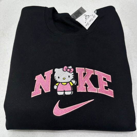 Nike Hello Kitty Sweatshirt Embroidered TODDLER Crewneck Anime Cat Animal Cartoon Lover Cozy Gift