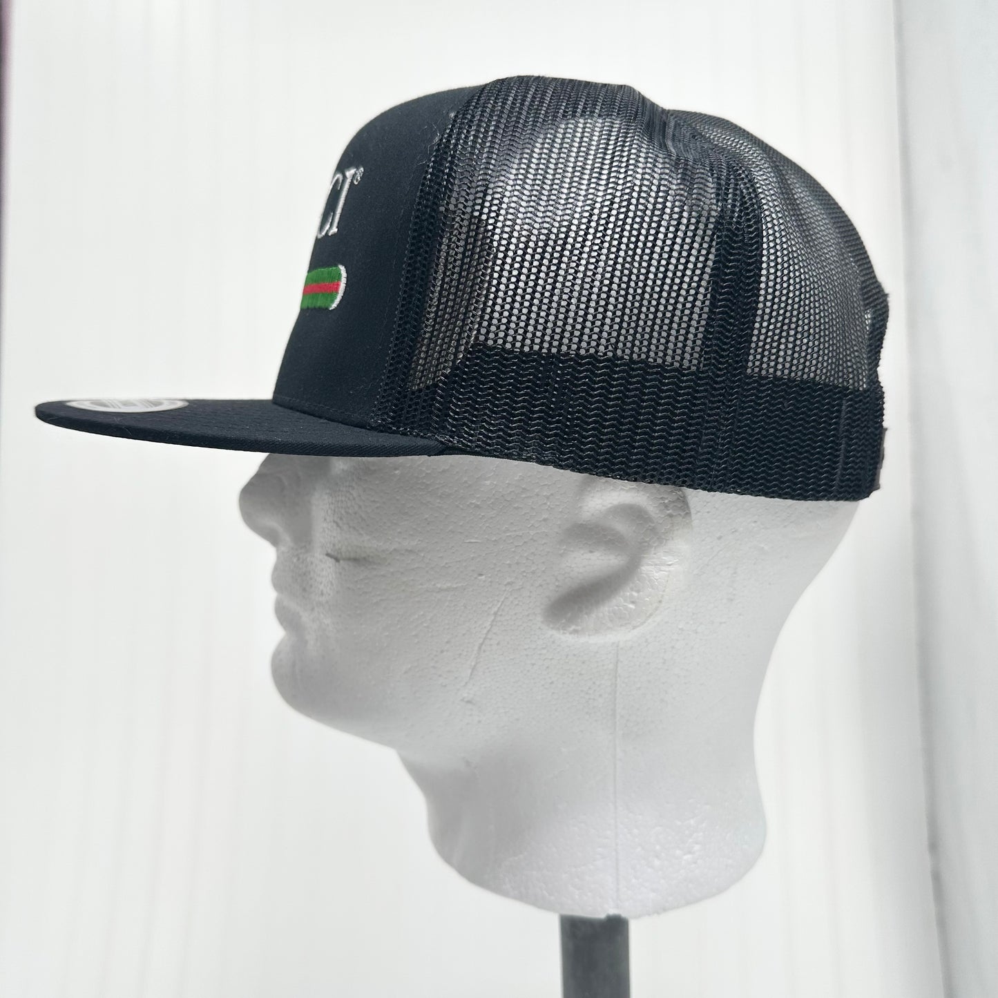 YP Classics GUCCI Style Embroidered Black Trucker Hat Unisex