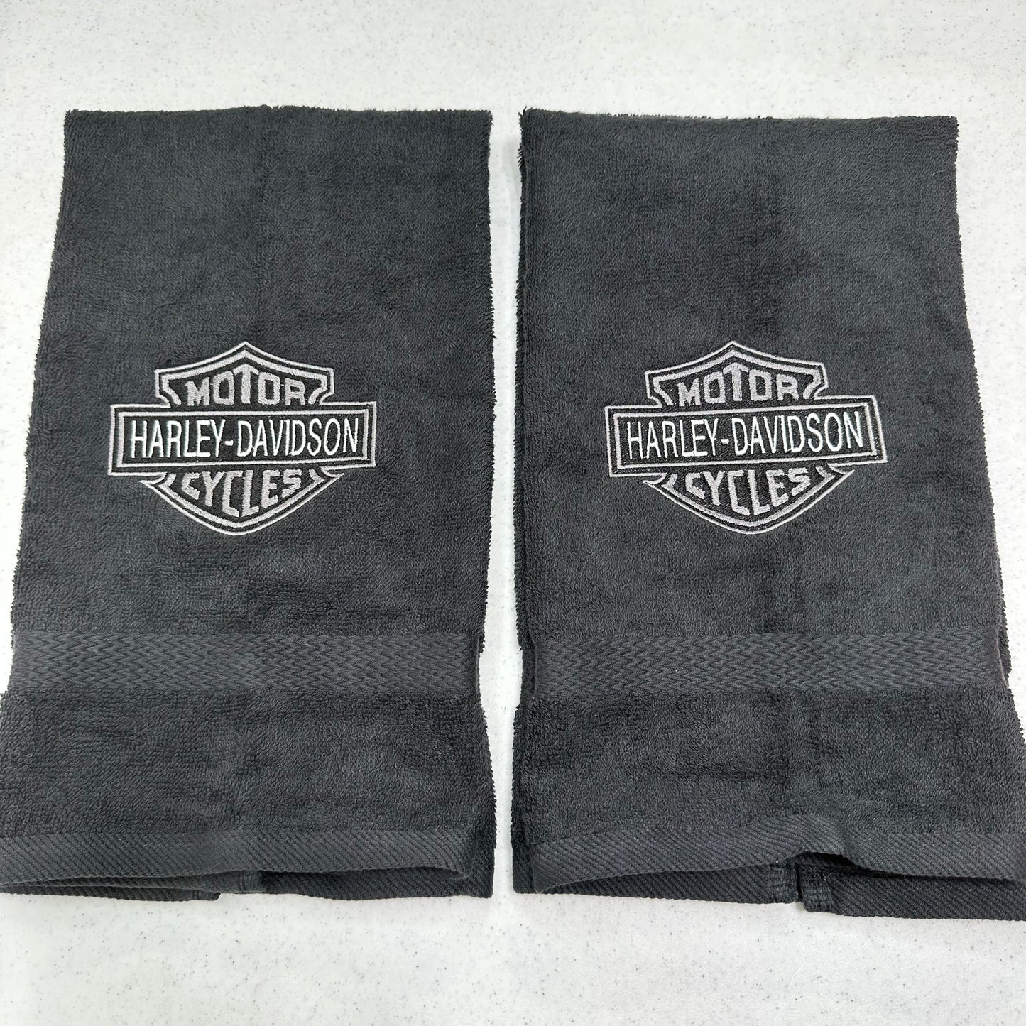 Harley Davidson Towels Embroidered Hand Towel Set Pink Black Bathroom Home Biker Decor