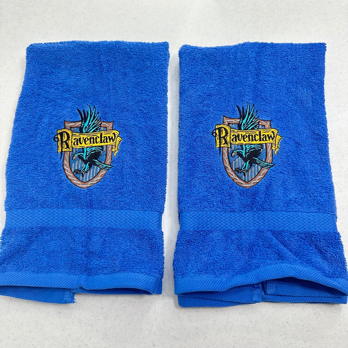 Harry Potter Hand Towel Set Embroidered Gryffindor Hufflepuff Ravenclaw Slytherin Hogwarts Wizard Witch Decor