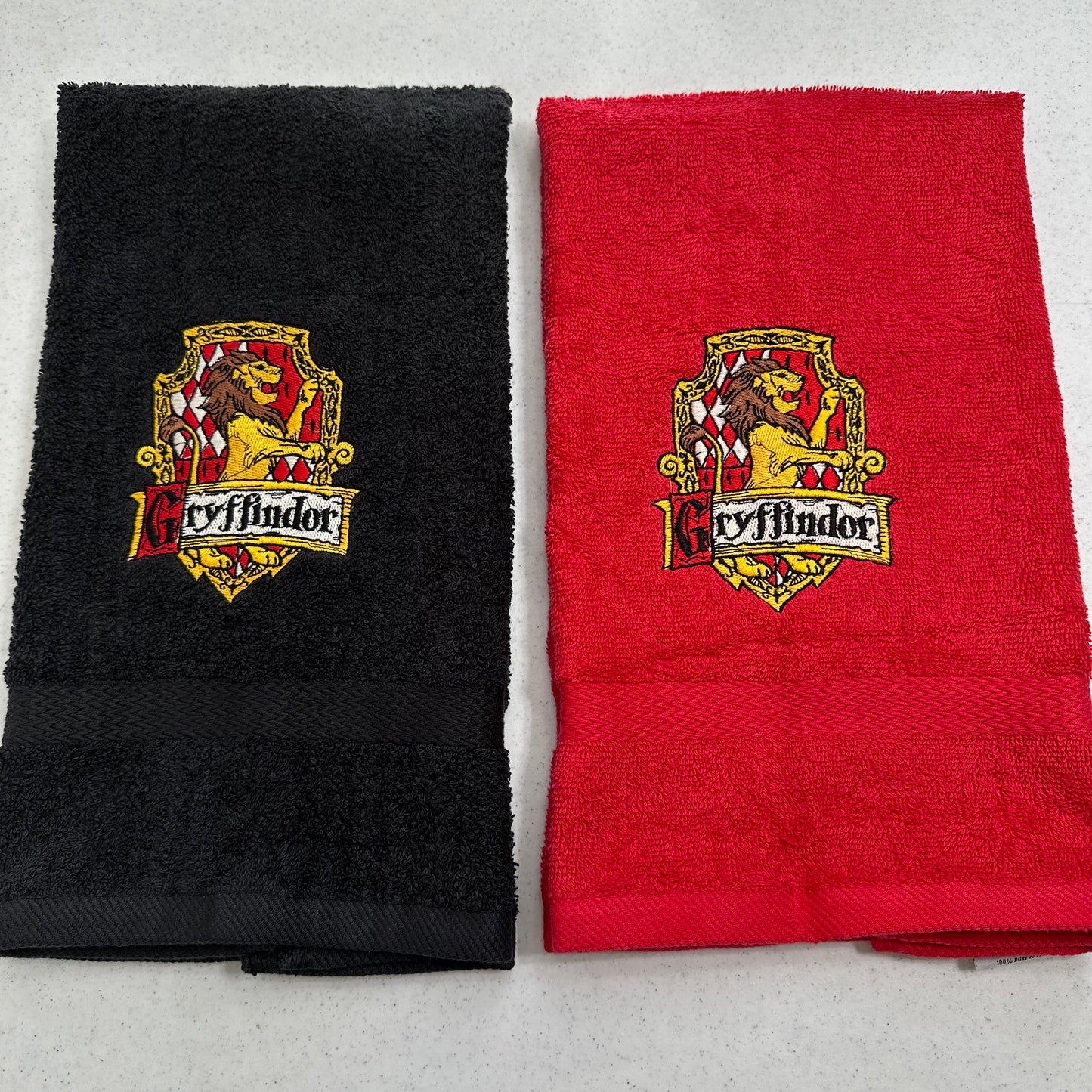 Harry Potter Hand Towel Set Embroidered Gryffindor Hufflepuff Ravenclaw Slytherin Hogwarts Wizard Witch Decor