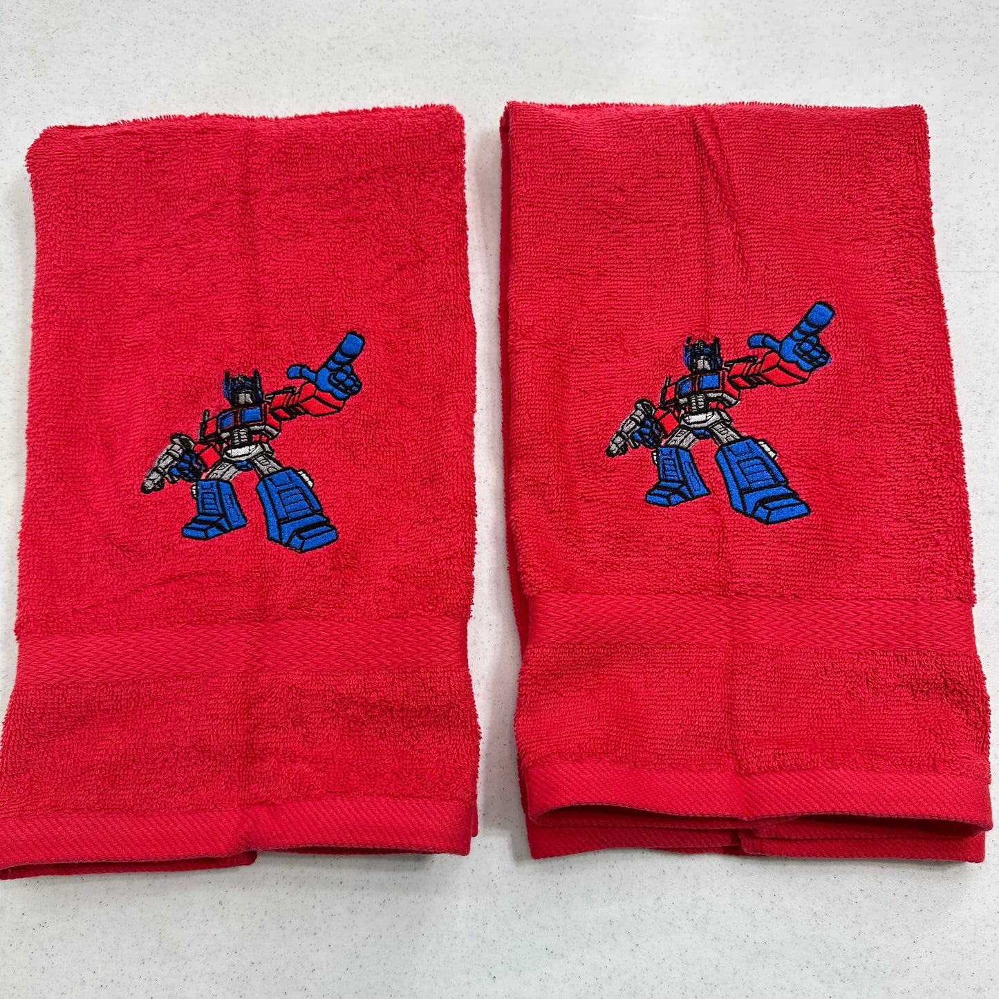 Transformers Towels Embroidered Optimus Prime Hand Towel Set Bathroom Decor Robots