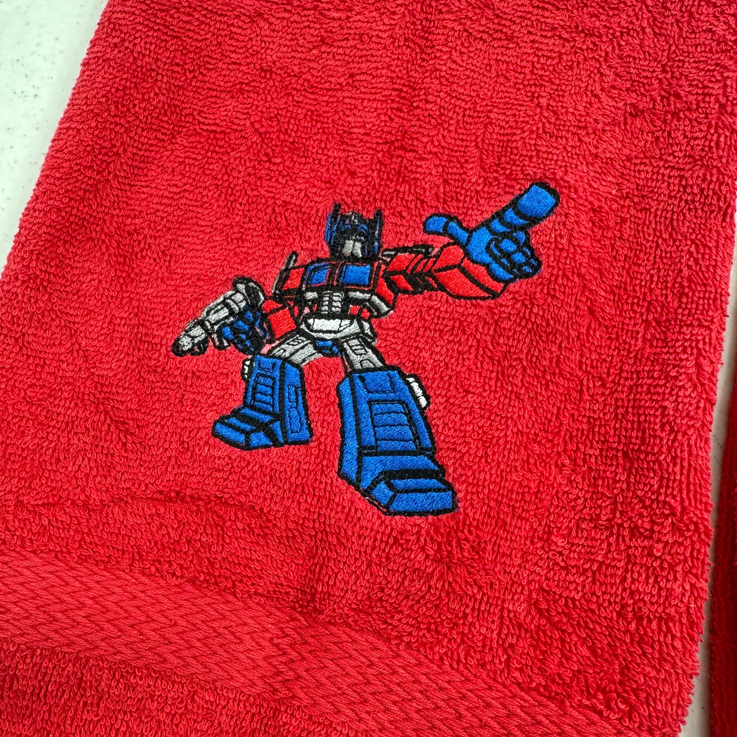 Transformers Towels Embroidered Optimus Prime Hand Towel Set Bathroom Decor Robots