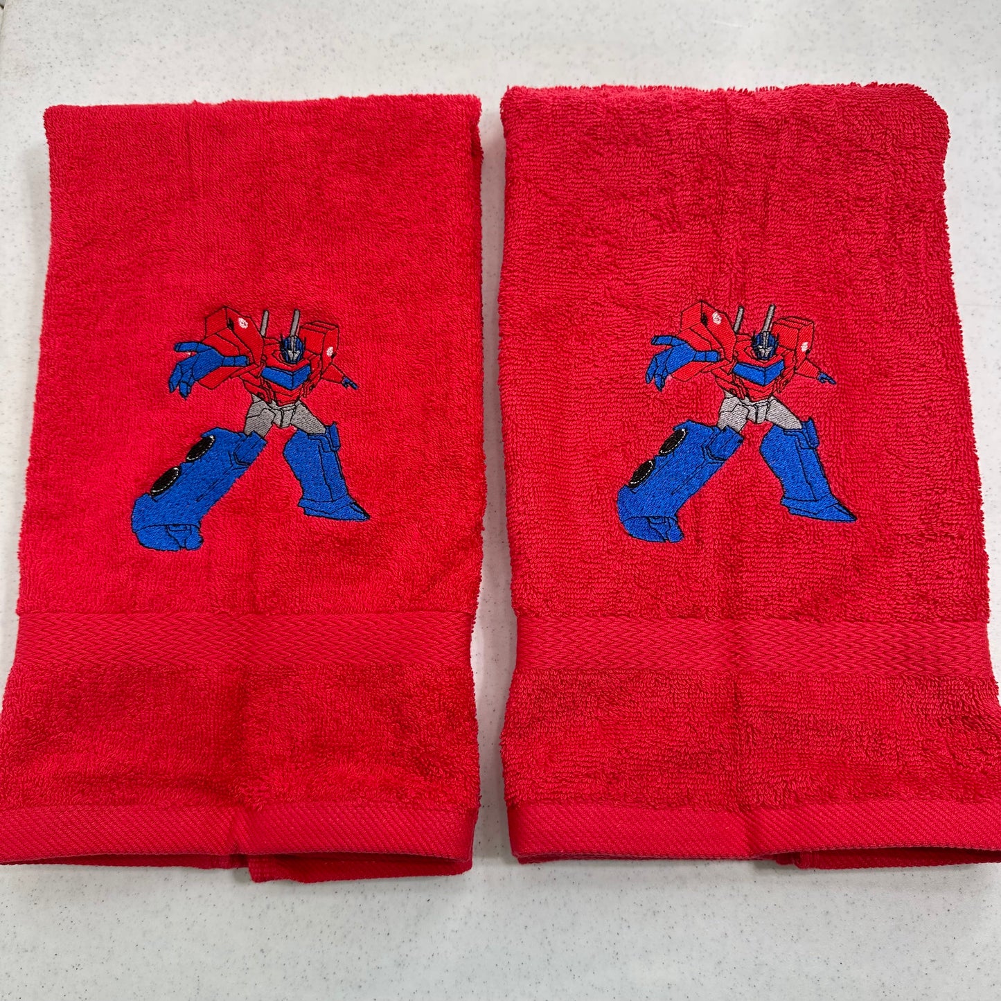 Transformers Towels Embroidered Autobots Hand Towel Set Bathroom Decor Robots Optimus Prime Bumblebee
