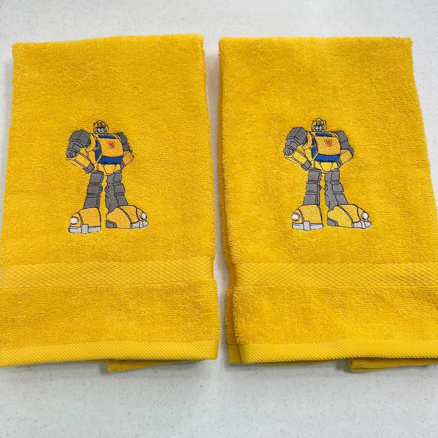 Transformers Towels Embroidered Autobots Hand Towel Set Bathroom Decor Robots Optimus Prime Bumblebee