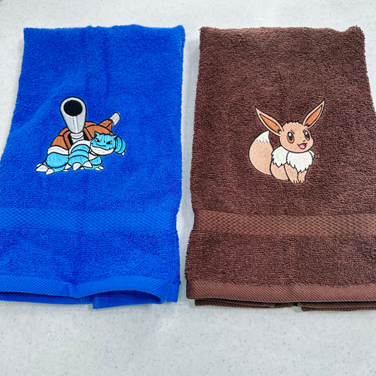 Pokemon Towels Embroidered Hand Towel Bathroom Home Decor Pikachu Eevee Charizard Blastoise Gengar Charmander Bulbasaur Squirtle Meowth Arcanine