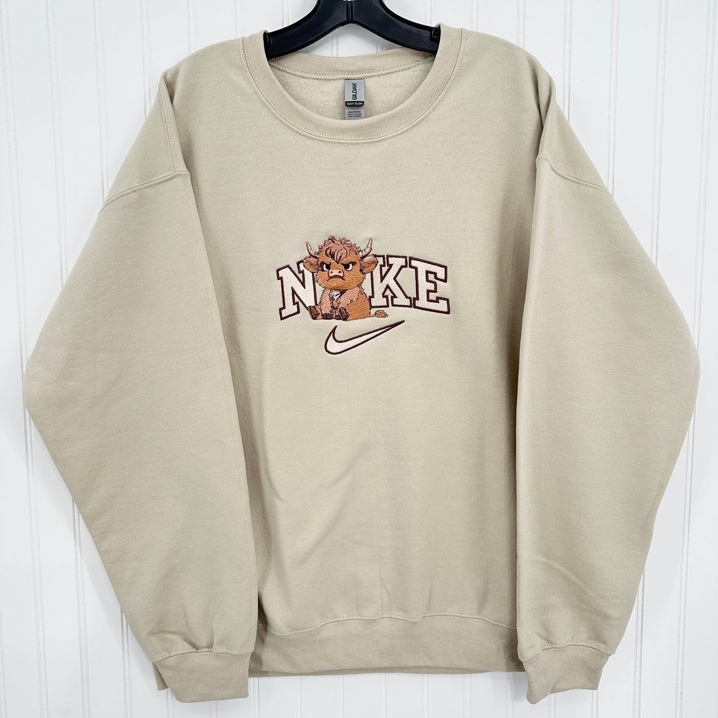 Nike Grumpy Highland Cow Embroidered Adult Unisex Crewneck Sweatshirt