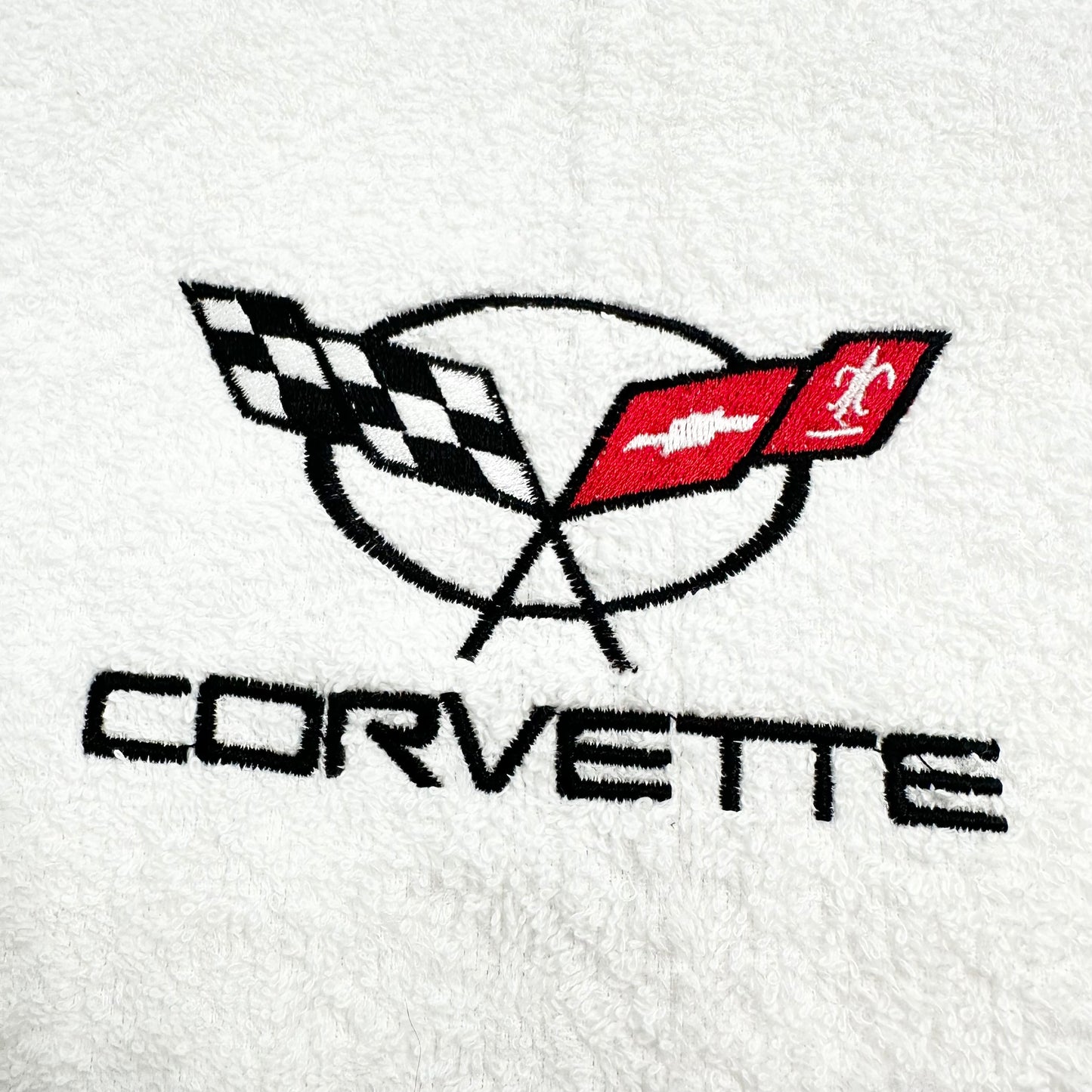 Chevy Corvette Towels Embroidered Hand Towel Set C5 C6 Vette Bathroom Home Decor