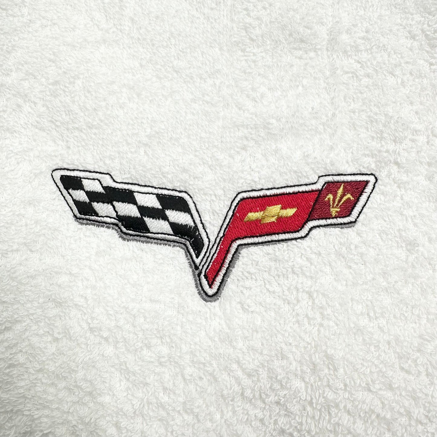 Chevy Corvette Towels Embroidered Hand Towel Set C5 C6 Vette Bathroom Home Decor
