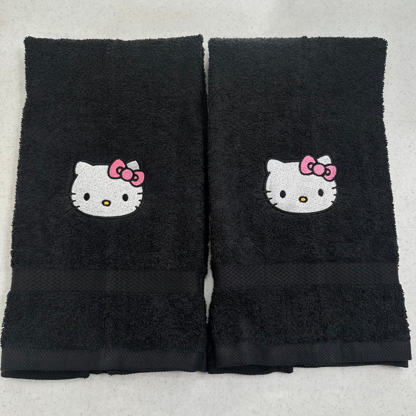 Hello Kitty Towels Embroidered Hand Towel Set Hot Pink Cute Girly Bathroom Home Decor