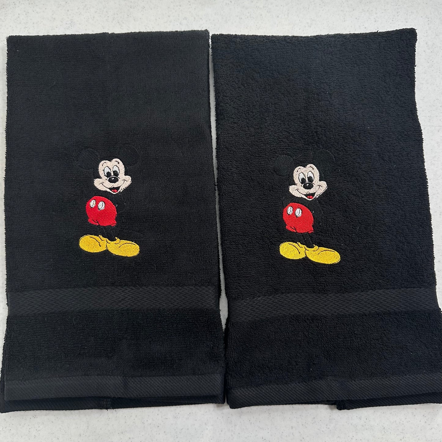 Mickey Minnie Mouse Towels Embroidered Hand Towel Set Cute Bathroom Decor