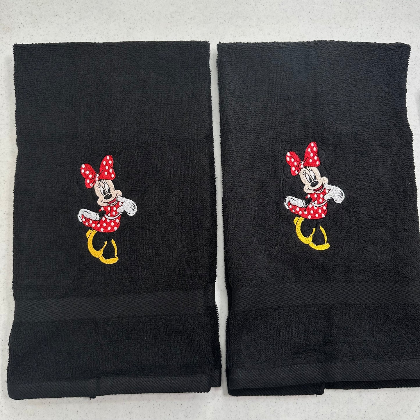 Mickey Minnie Mouse Towels Embroidered Hand Towel Set Cute Bathroom Decor