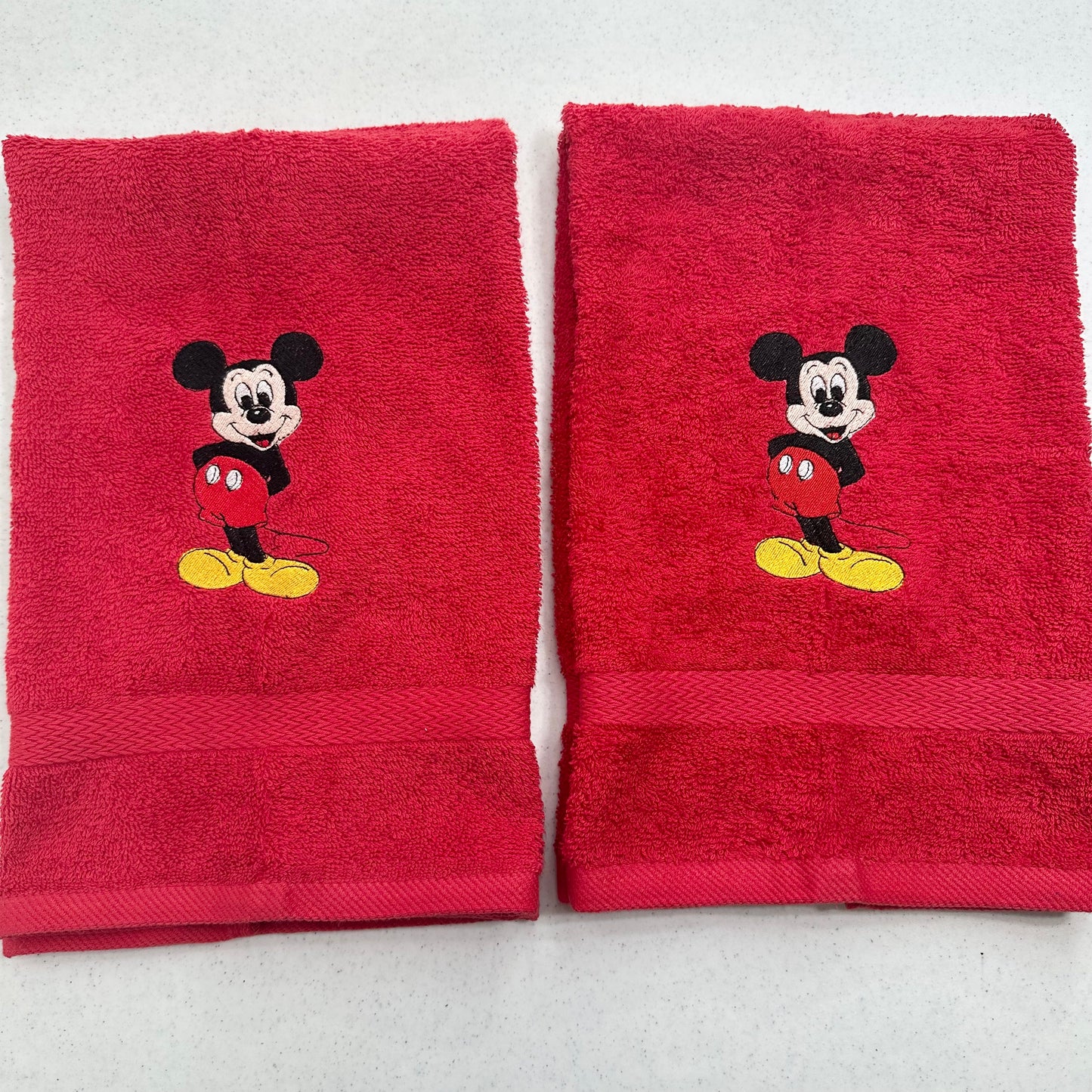 Mickey Minnie Mouse Towels Embroidered Hand Towel Set Cute Bathroom Decor