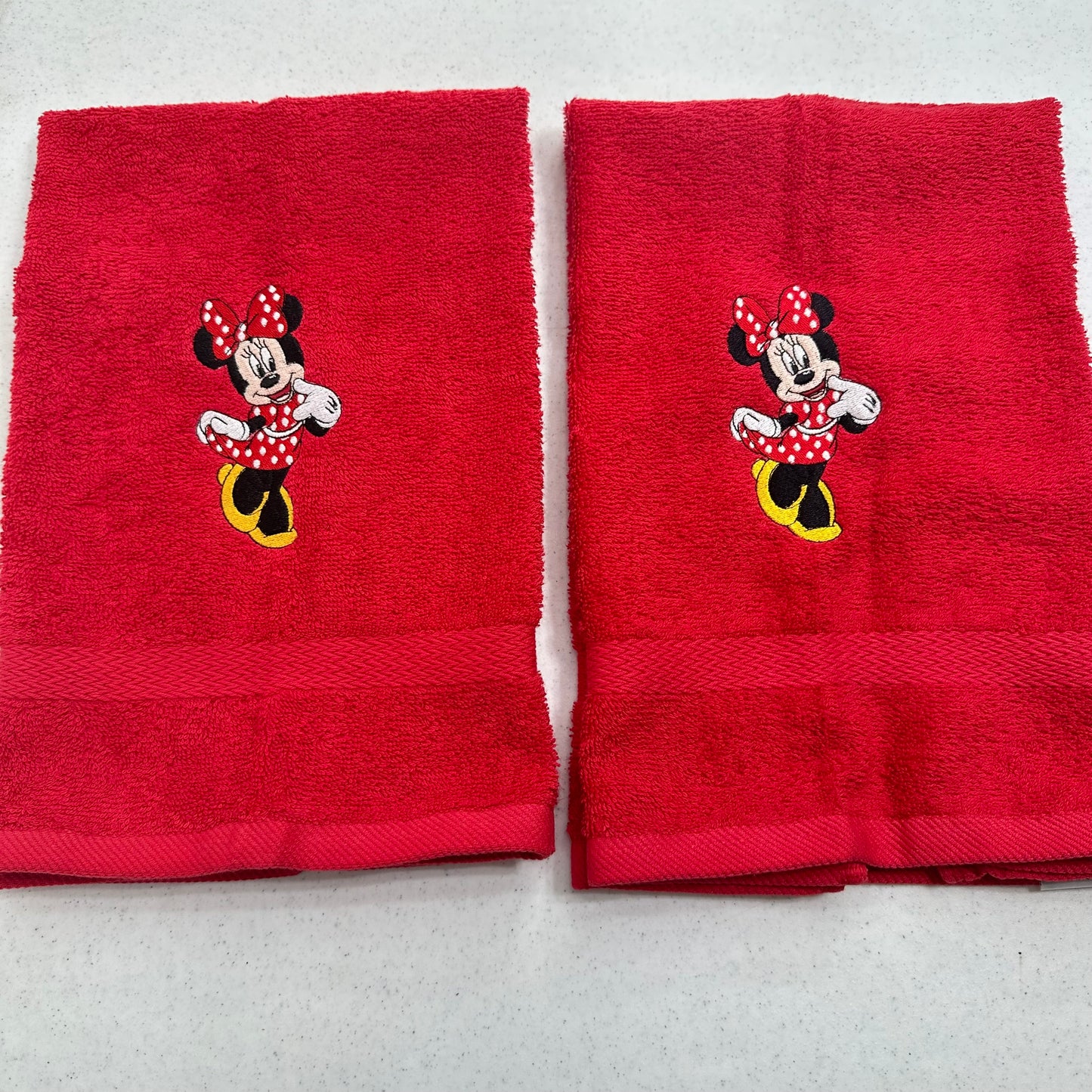 Mickey Minnie Mouse Towels Embroidered Hand Towel Set Cute Bathroom Decor