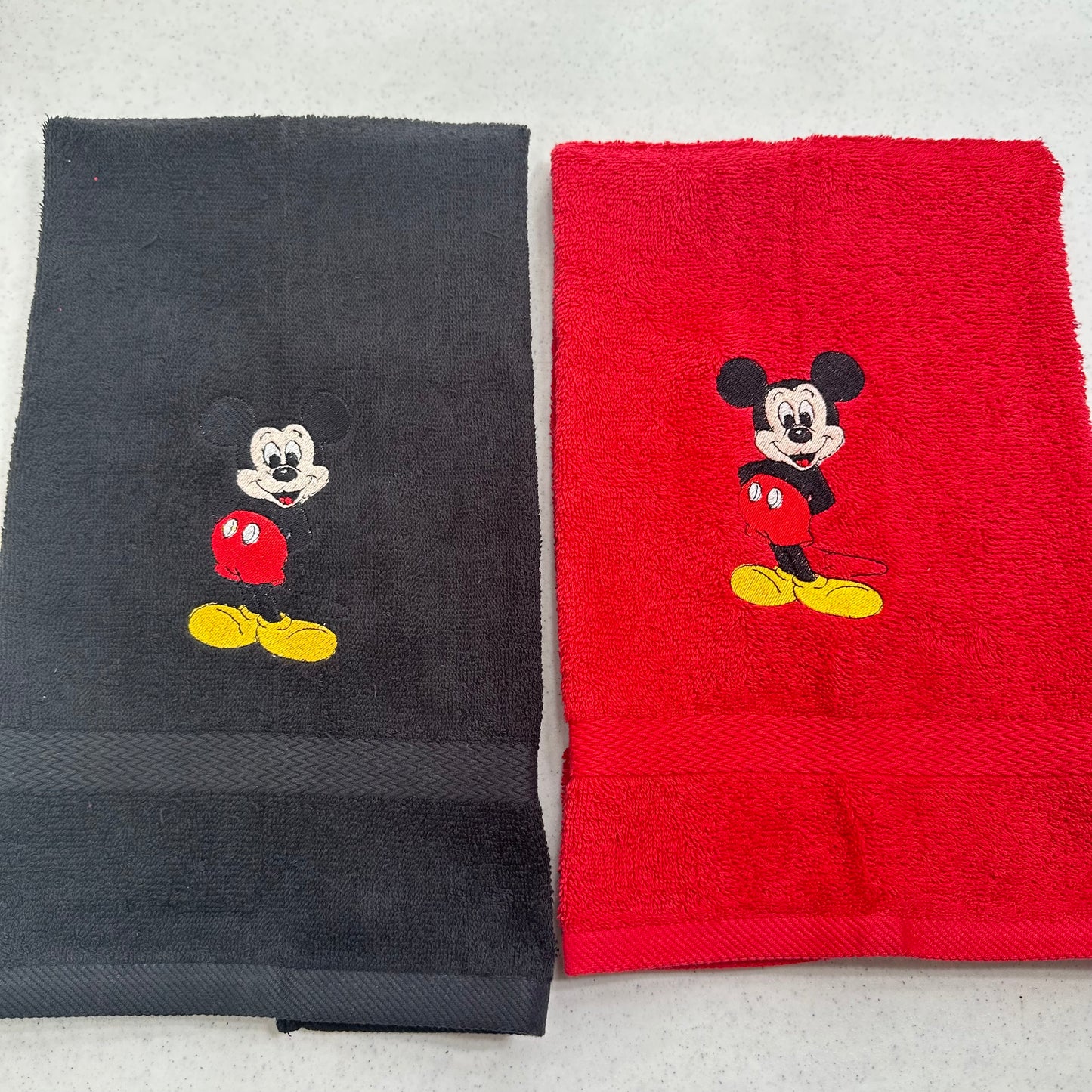 Mickey Minnie Mouse Towels Embroidered Hand Towel Set Cute Bathroom Decor
