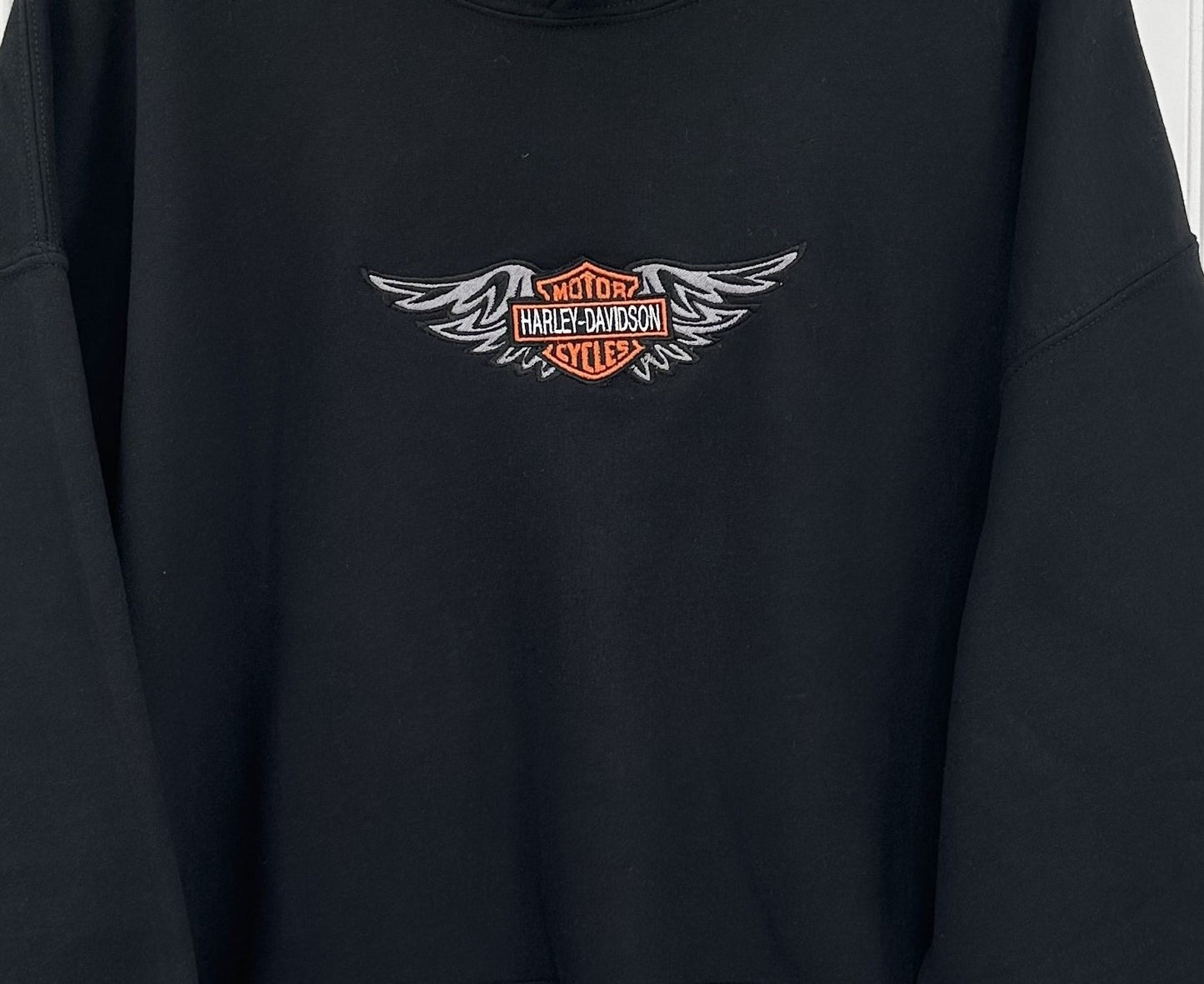 Harley Davidson Embroidered YOUTH Sweatshirt Kids Boy Girl Unisex Crewneck Biker Wings