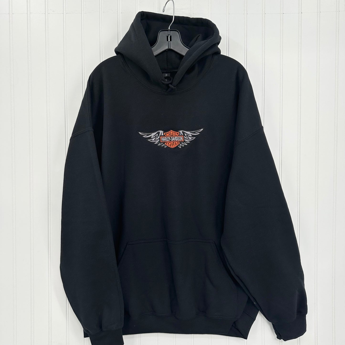 Harley Davidson HOODIE Embroidered Adult Unisex Hooded Sweatshirt Wings Biker