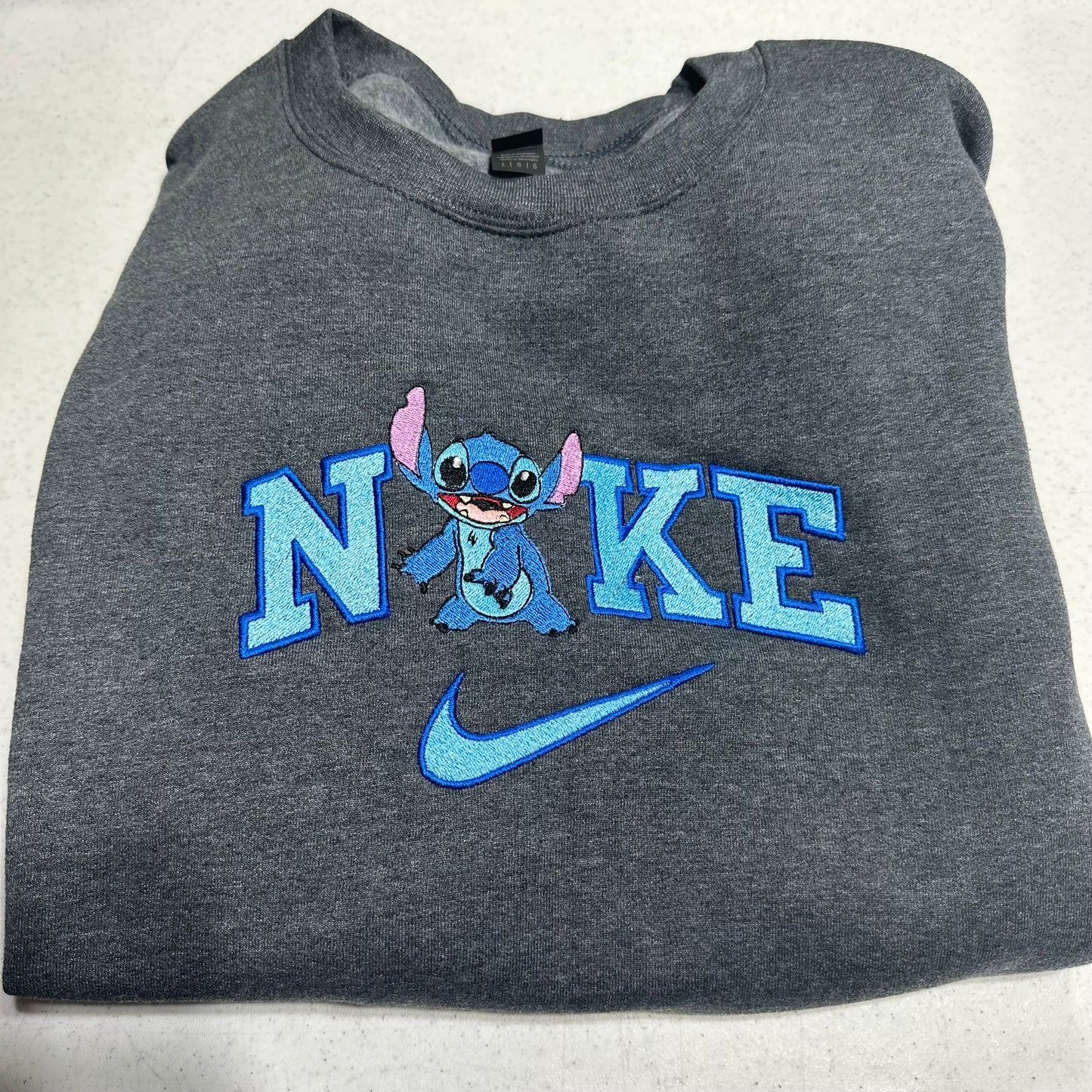 Nike Stitch Embroidered YOUTH Sweatshirt Kids Boy Girl Unisex Crewneck