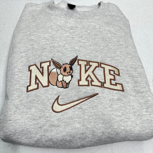 Nike Pokemon Eevee Embroidered ADULT Hoodie / Crewneck Sweatshirt Unisex