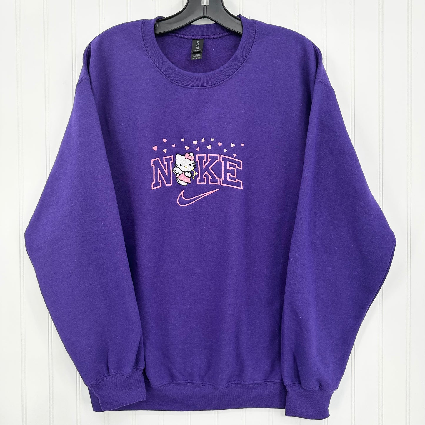 Nike Hello Kitty Hearts Sweatshirt Embroidered YOUTH Hoodie / Crewneck Kids Boy Girl Unisex Cat Anime Cozy Gift