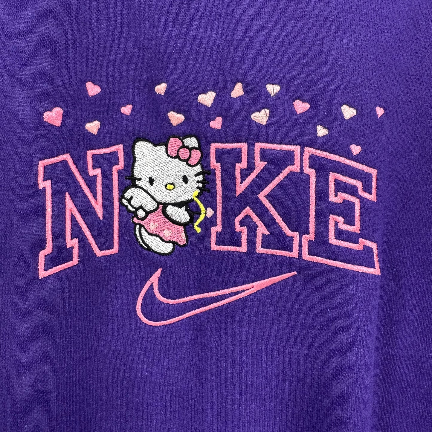 Nike Hello Kitty Hearts Sweatshirt Embroidered ADULT Hoodie / Crewneck Unisex Cozy Girly Cat Anime Gift