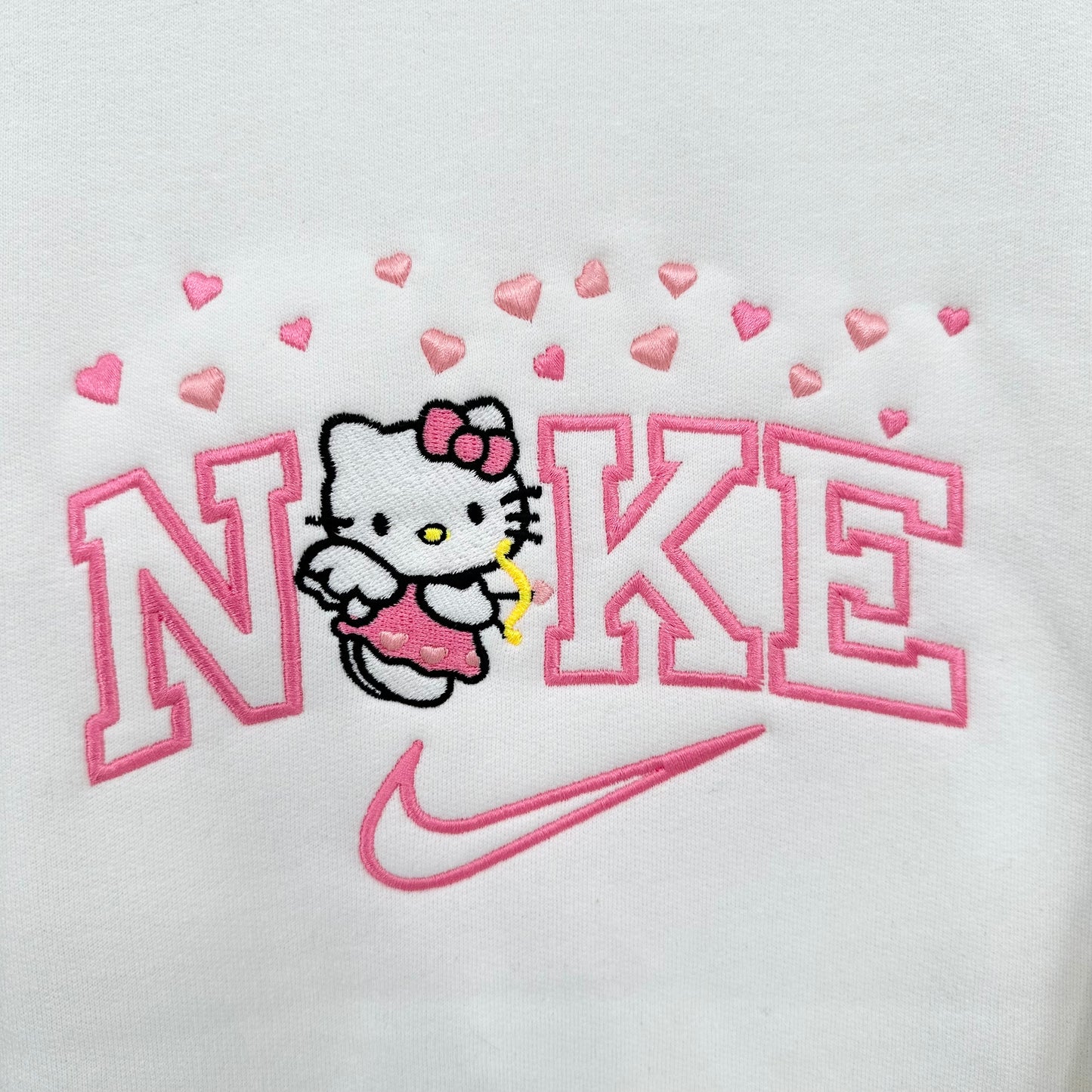 Nike Hello Kitty Hearts Embroidered ADULT Hoodie / Crewneck Sweatshirt Unisex