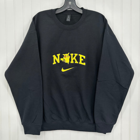 Nike Pokemon Pikachu Embroidered ADULT Hoodie / Crewneck Sweatshirt Unisex