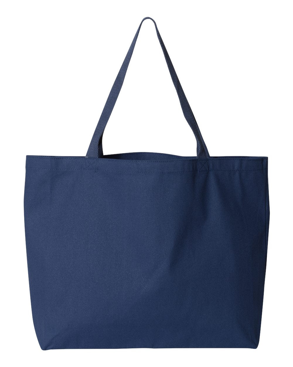 Navy blue tote bag on a white background