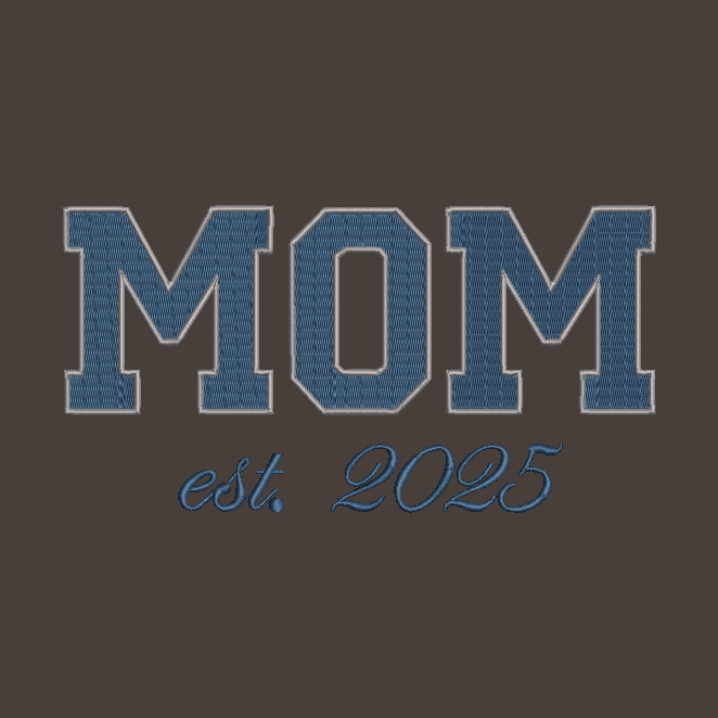 MOM Embroidered Adult Unisex Crewneck Sweatshirt New Mom 2025 Navy Blue Thread