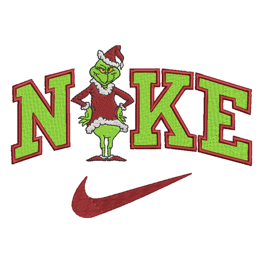 Nike Grinch Embroidered ADULT Hoodie / Crewneck Sweatshirt Christmas Grinch Green Font