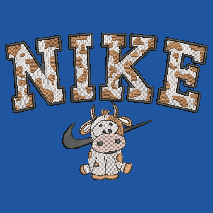 Nike Cow Embroidered TODDLER Crewneck Sweatshirt BROWN Spotted Farm Animal