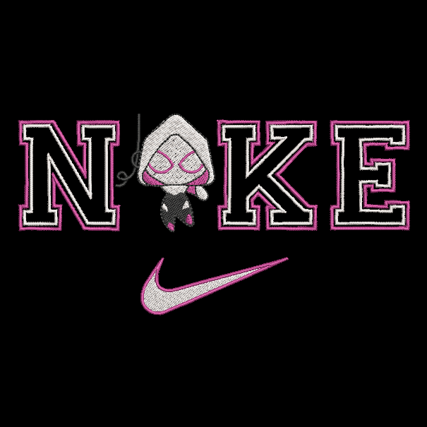 Nike Chibi Ghost Spider Woman Embroidered Adult Unisex Crewneck Sweatshirt Gwen Stacy Marvel Comics
