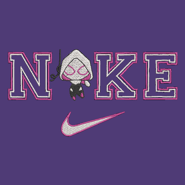 Nike Chibi Ghost Spider Woman Embroidered Adult Unisex Crewneck Sweatshirt Gwen Stacy Marvel Comics