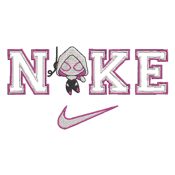 Nike Chibi Ghost Spider Woman Embroidered ADULT Hoodie / Crewneck Sweatshirt Unisex Gwen Stacy Superhero Comic Lover Gift