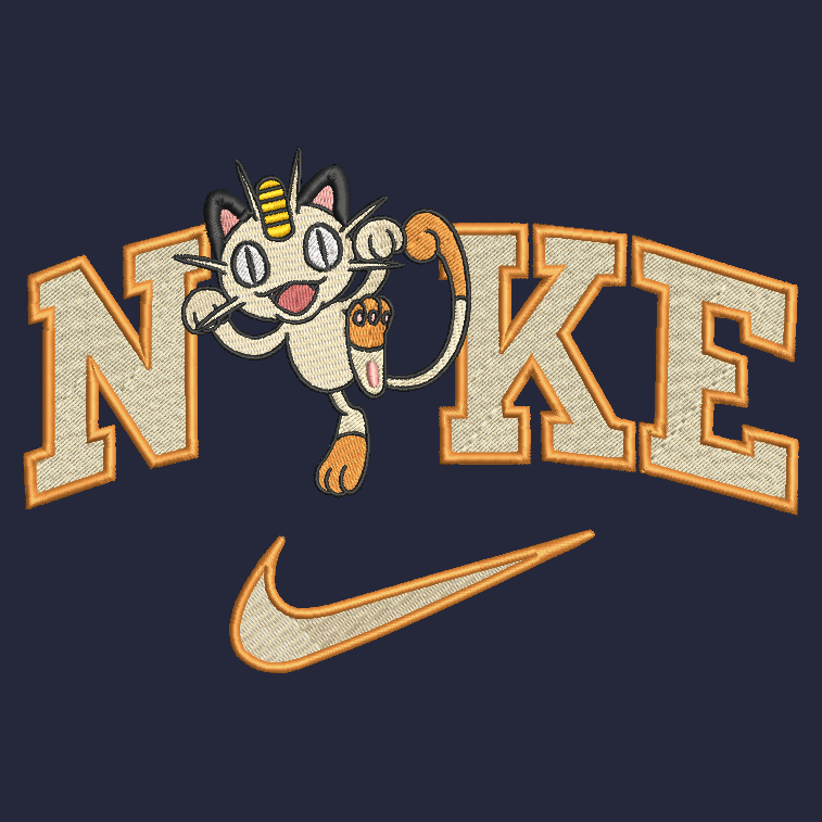 Nike Pokemon Meowth Embroidered YOUTH Sweatshirt Kids Boy Girl Unisex Crewneck