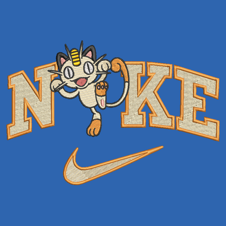 Nike Pokemon Meowth Embroidered YOUTH Hoodie / Crewneck Sweatshirt Kids Boy Girl Unisex Anime Cartoon Video Gamer Gift