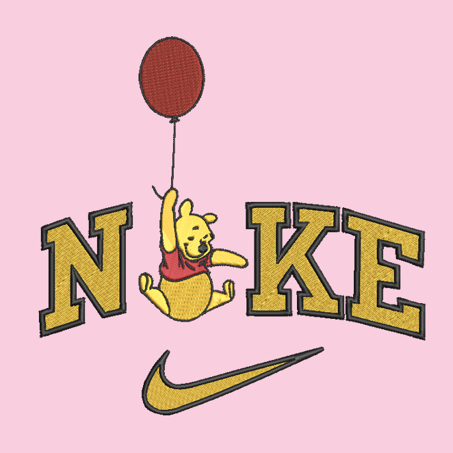 Nike Winnie The Pooh Embroidered Adult Unisex Crewneck Sweatshirt Balloon Gold