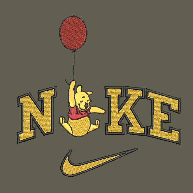Nike Winnie The Pooh Embroidered Adult Unisex Crewneck Sweatshirt Balloon Gold