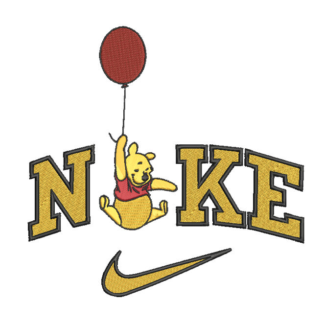Nike Winnie The Pooh Embroidered Adult Unisex Crewneck Sweatshirt Balloon Gold